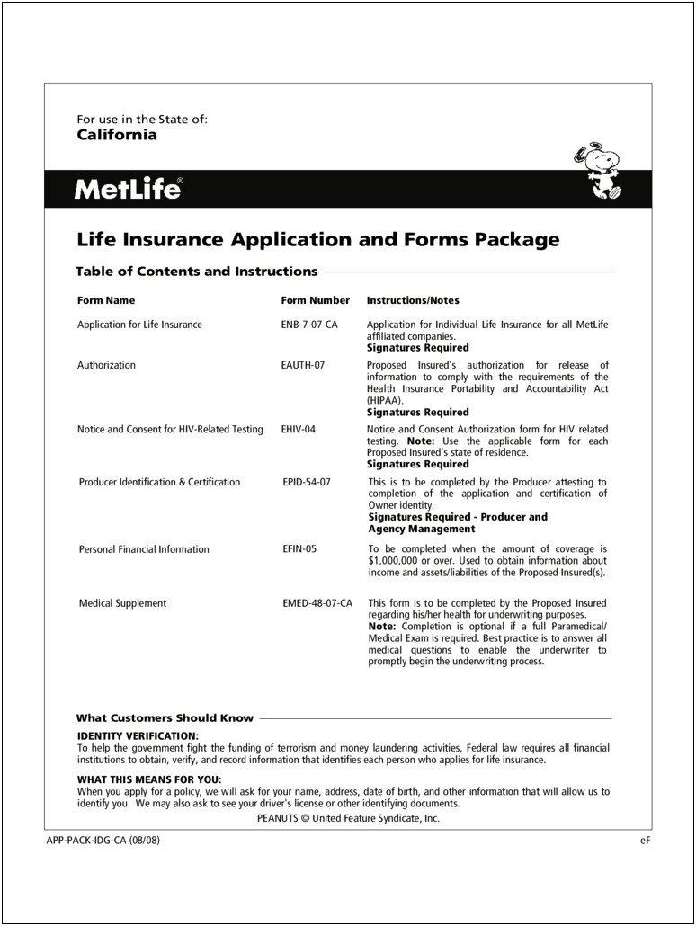 Life Insurance Sign In Sheet Word Template