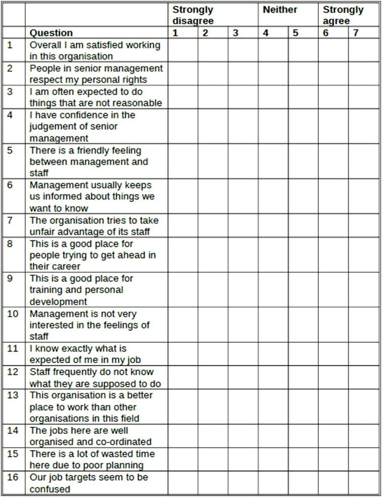 Likert Scale Survey Template Word Free