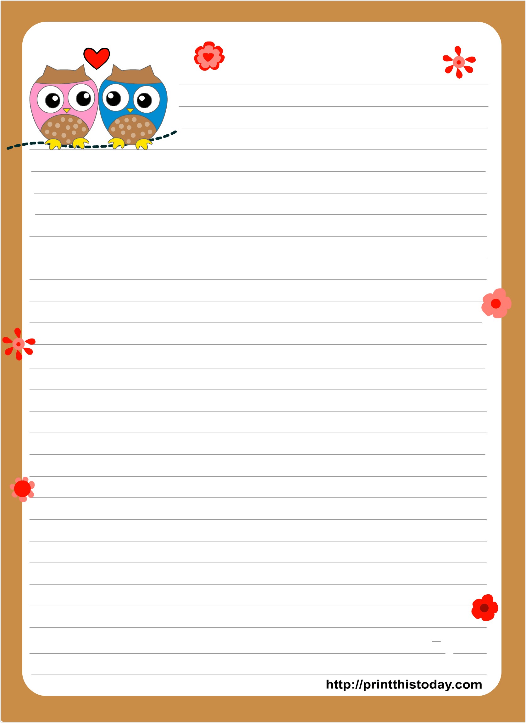 Lined Paper Template For Letter Writing