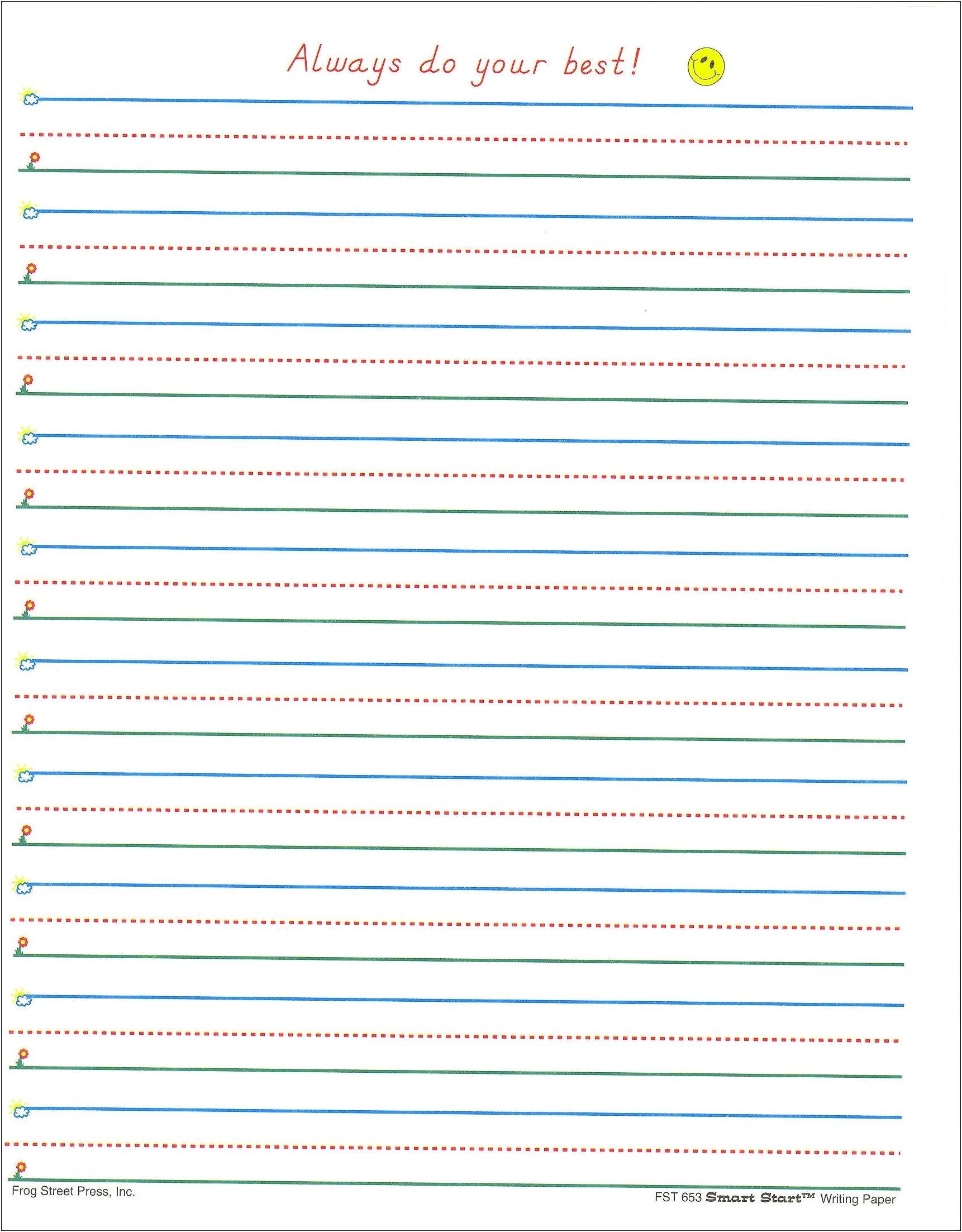 Lined Paper Template Word 2nd Grade