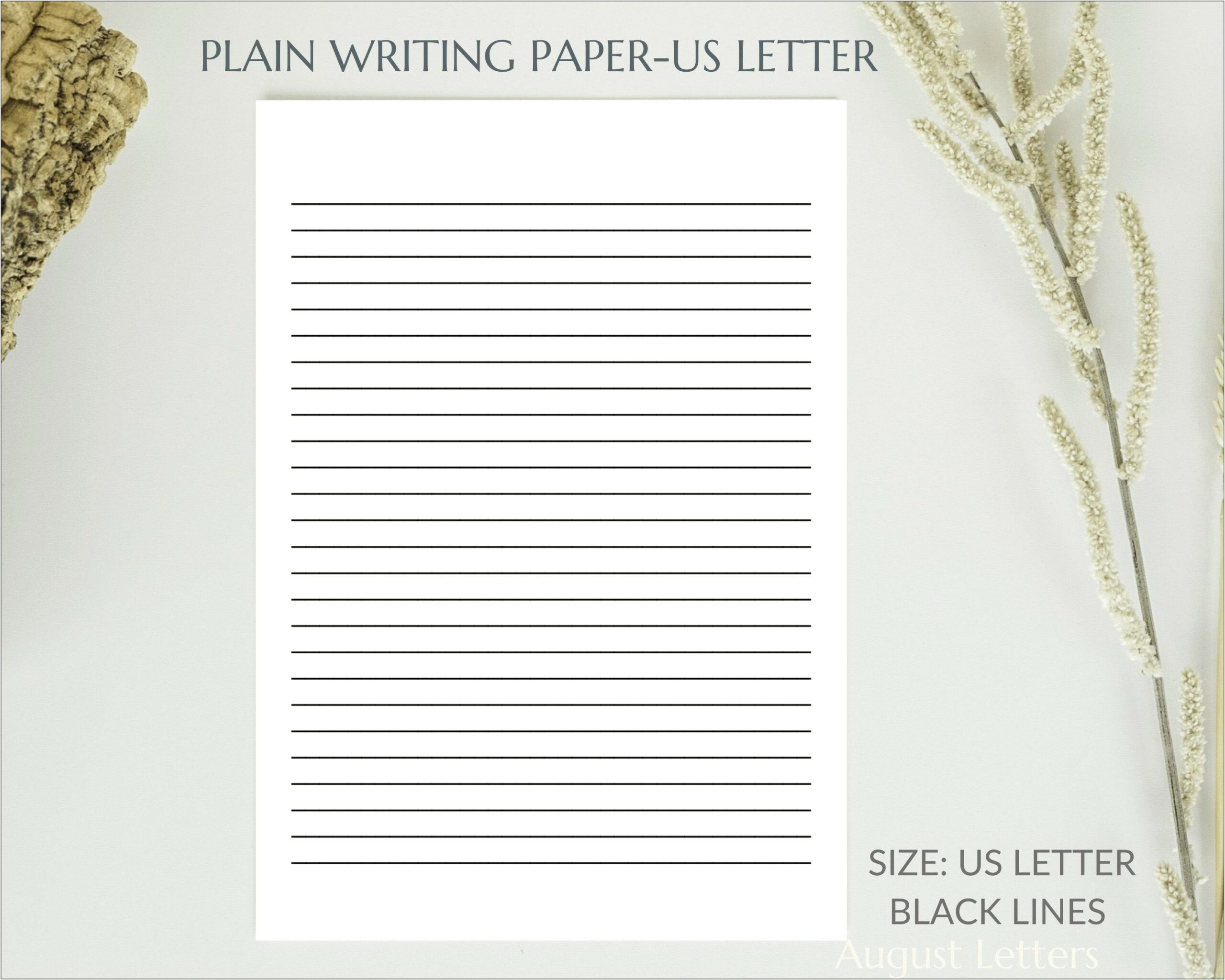 Lined Writing Paper Template Letter Size