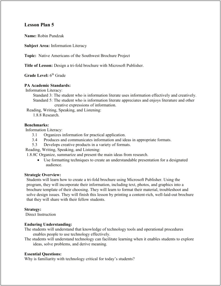 Literacy By Design Lesson Plan Template