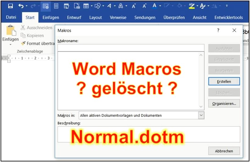 Location For Microsoft Word Normal Template