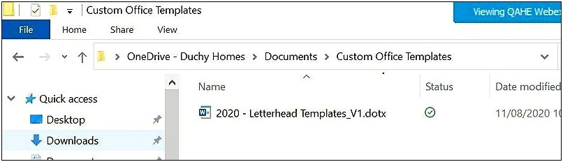 Location Of User Templates Ms Word 365