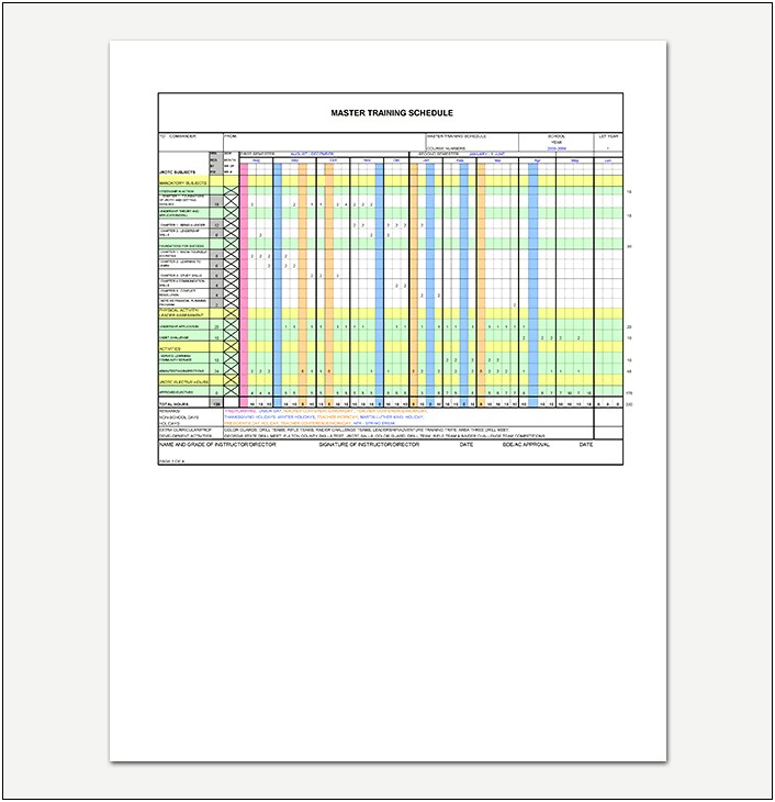 Logistics Excel Templates Annual Training Plan Example