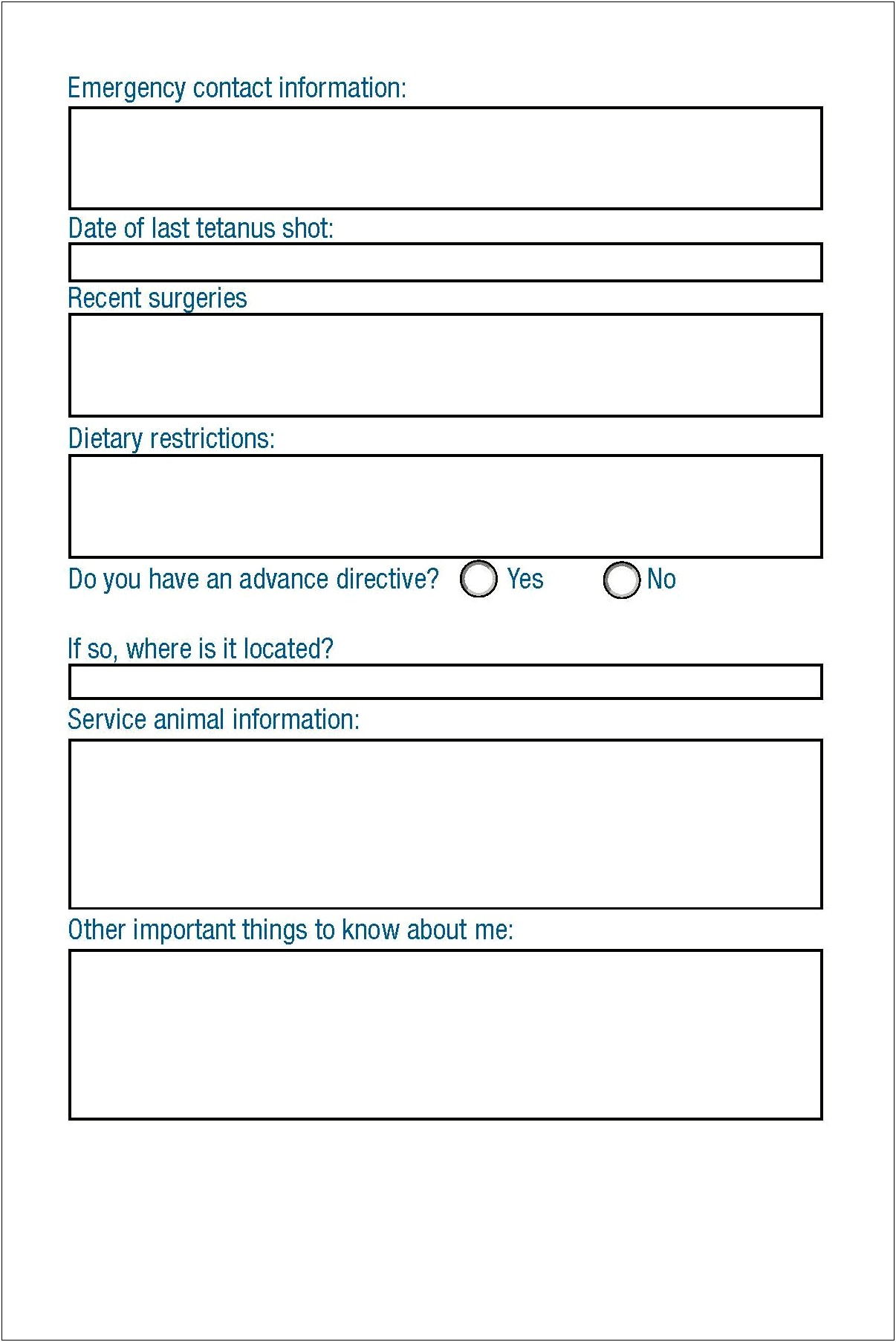 Long Term Care Disaster Plan Template