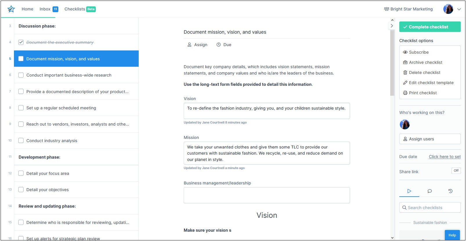 Long Term Project Strategic Planning Template