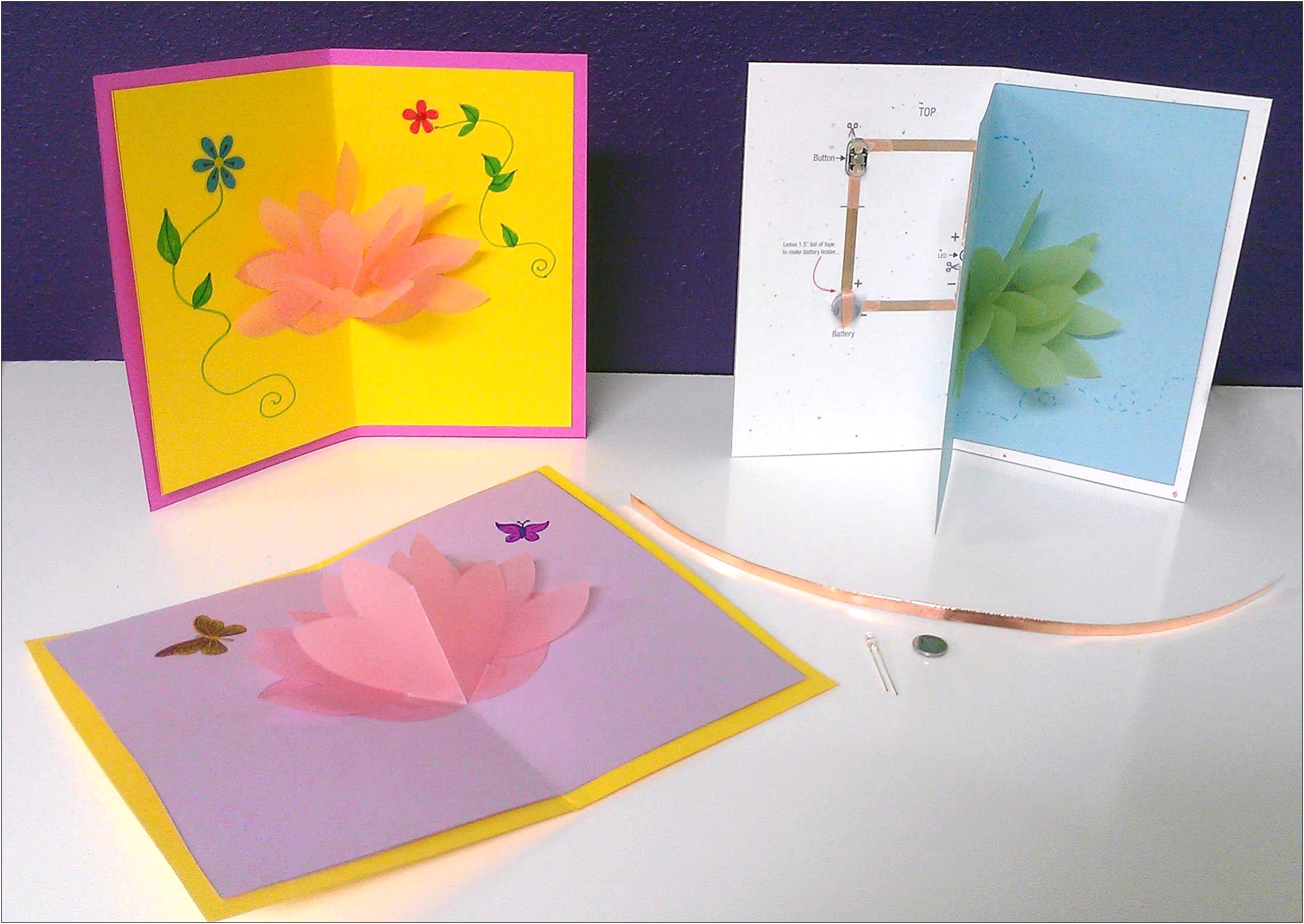 Lotus Flower Pop Up Card Template