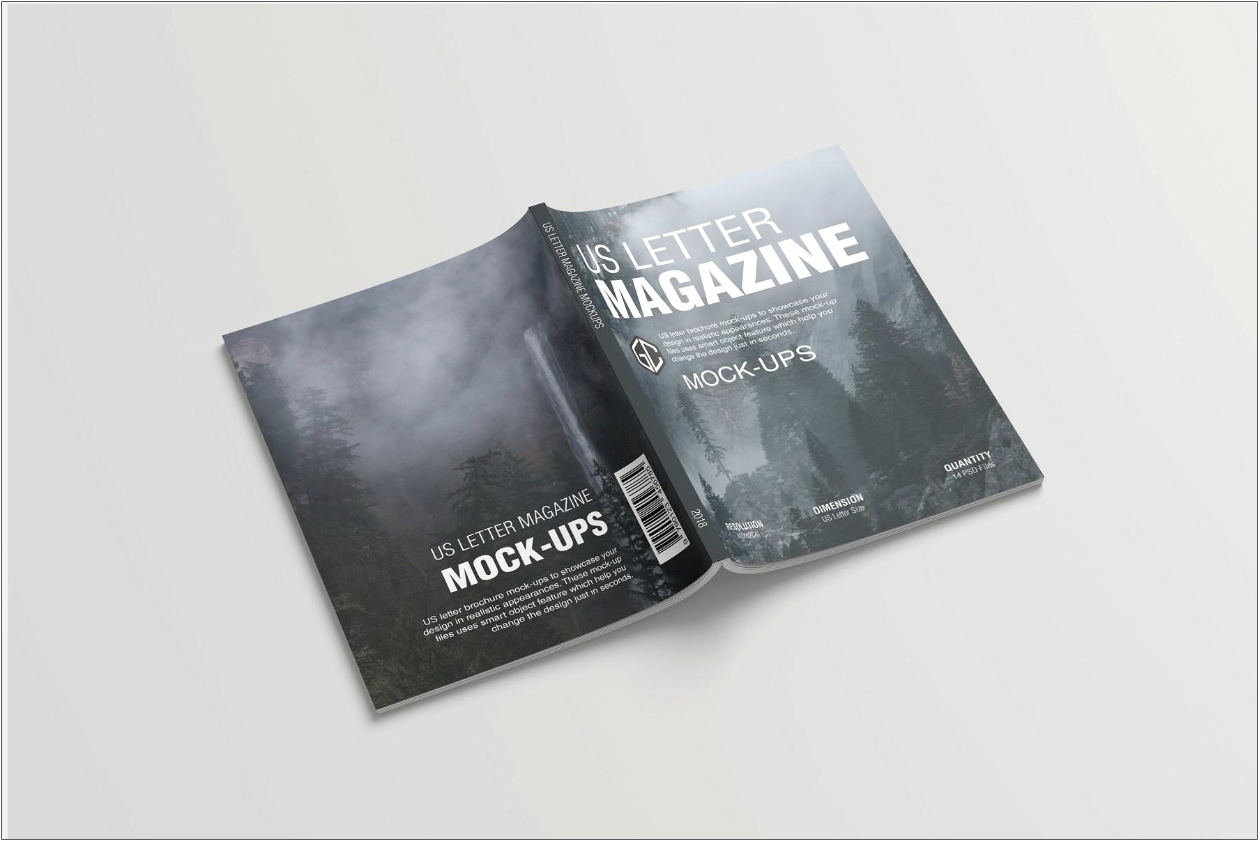 Magazine Us Letter A4 Mockup Template.psd