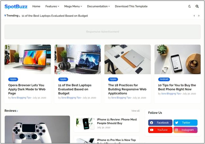 Maggner Blogger Template Full Download Free