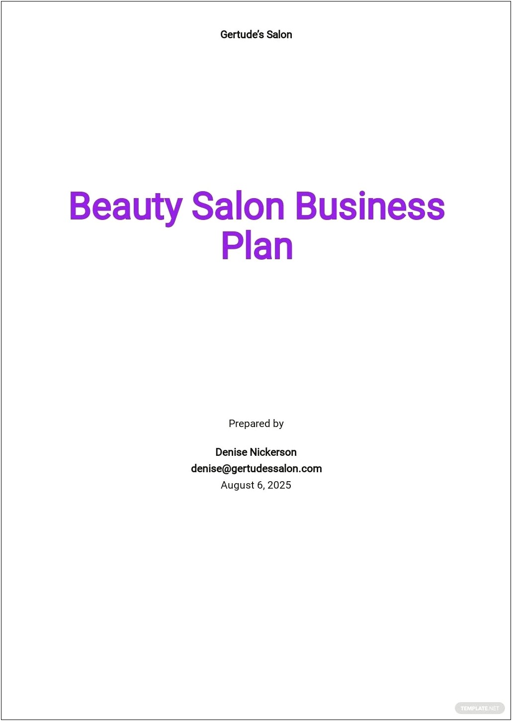 Makeup Artist Business Plan Template Free