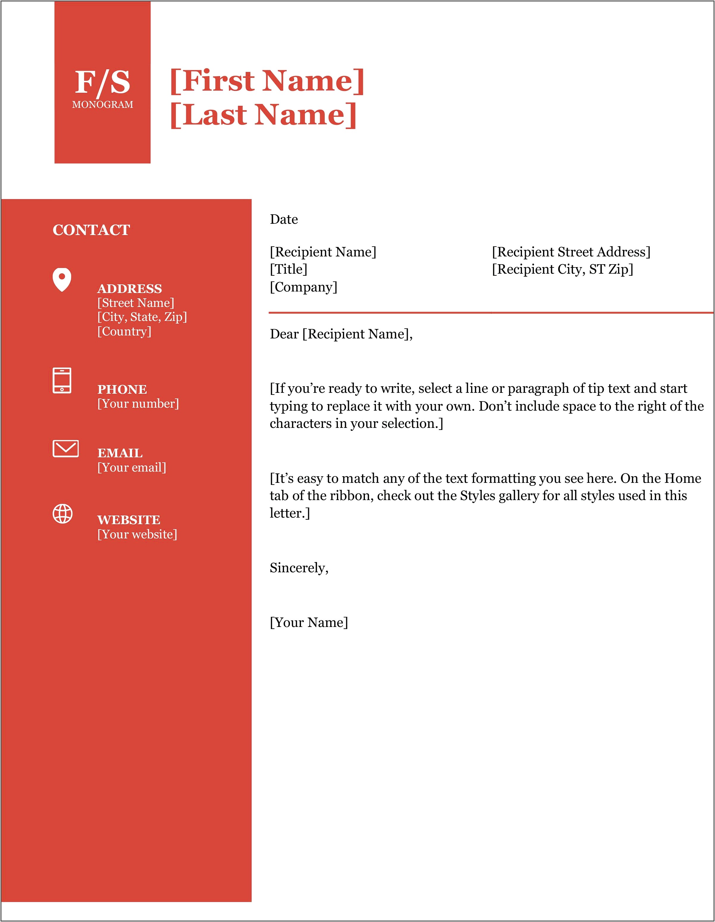 Management Cover Letter Template Word Doc