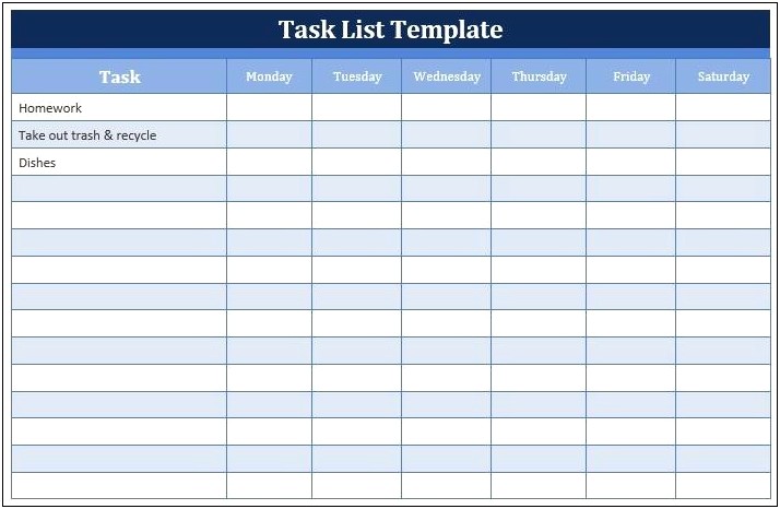 Managers Restaurant To Do List Template Word
