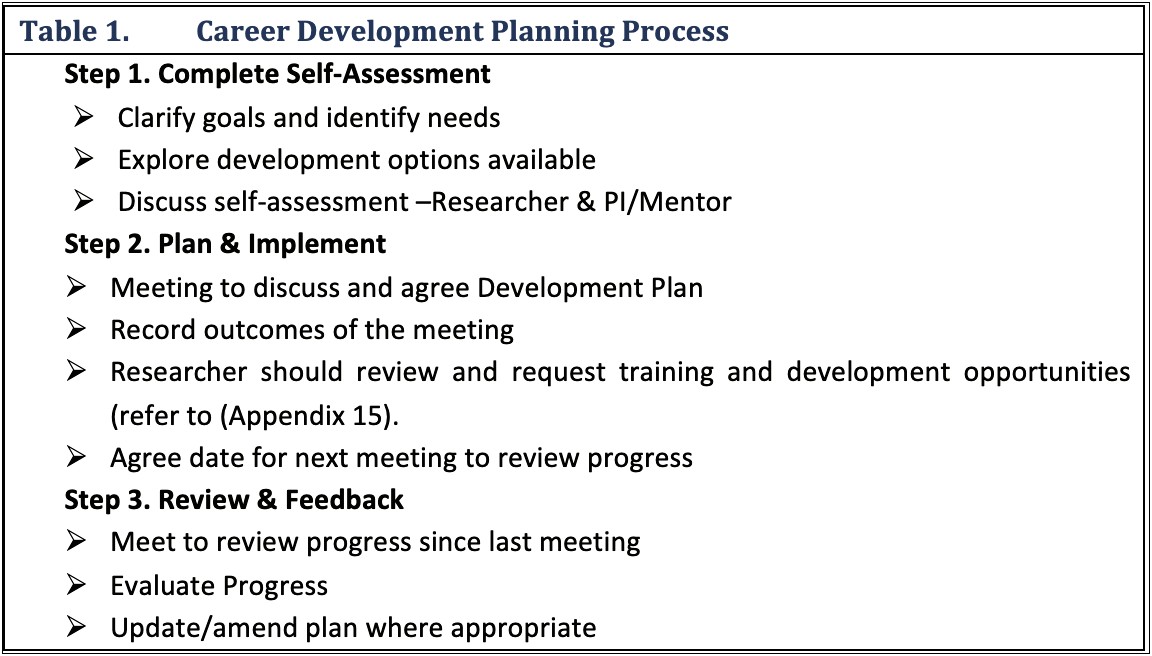 Marie Curie Career Development Plan Template