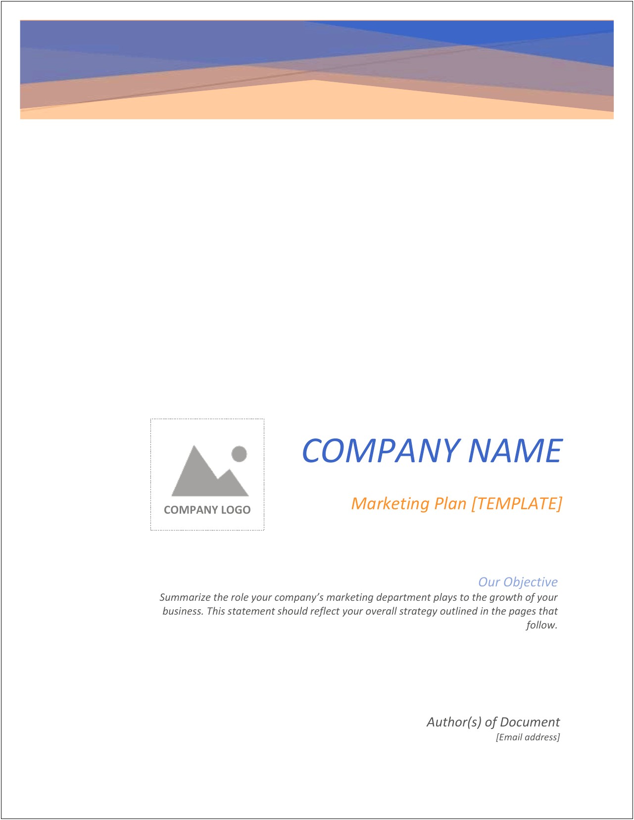 Marketing Action Plan Template Free Document