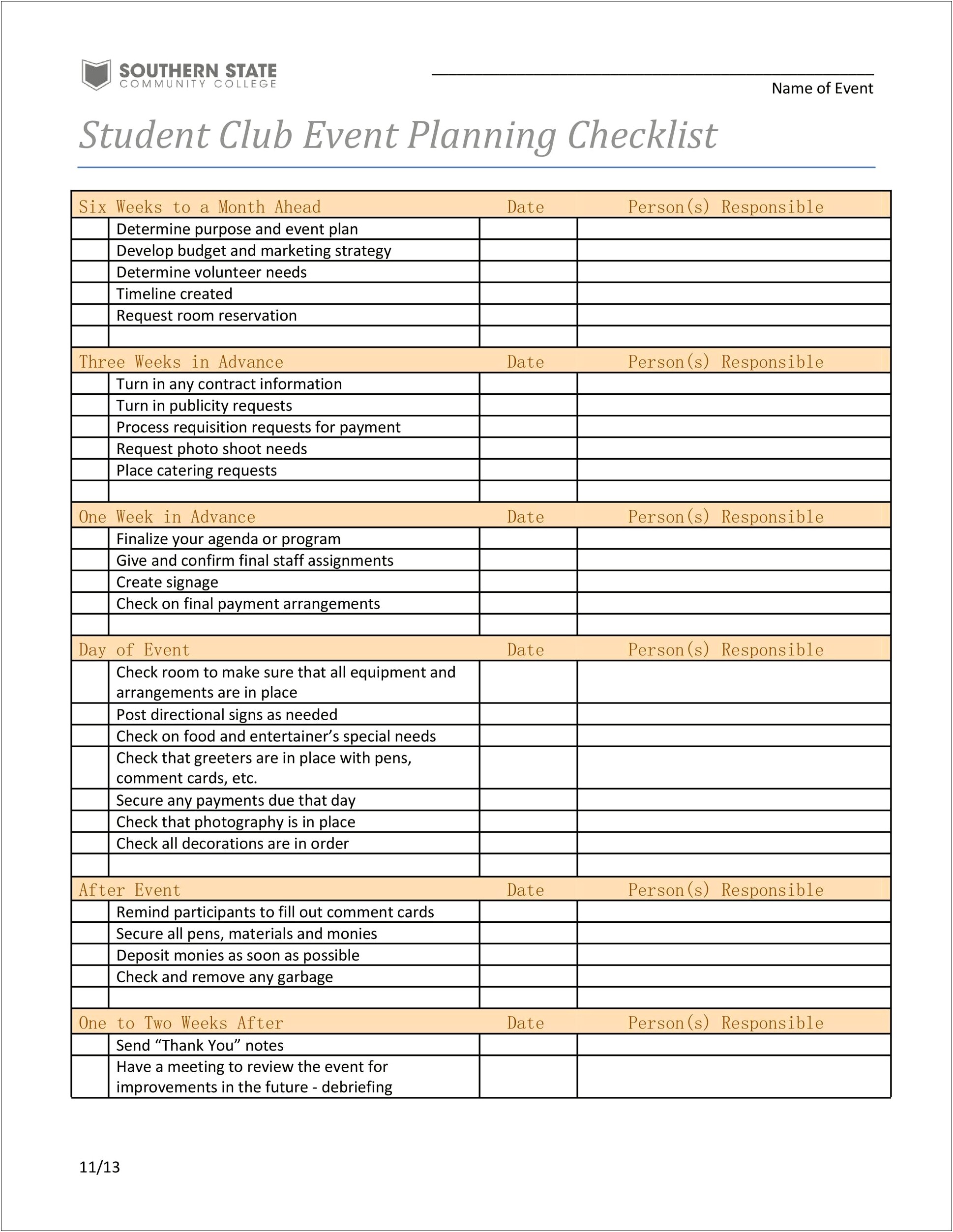 Marketing Event Planning Excel Sheet Template