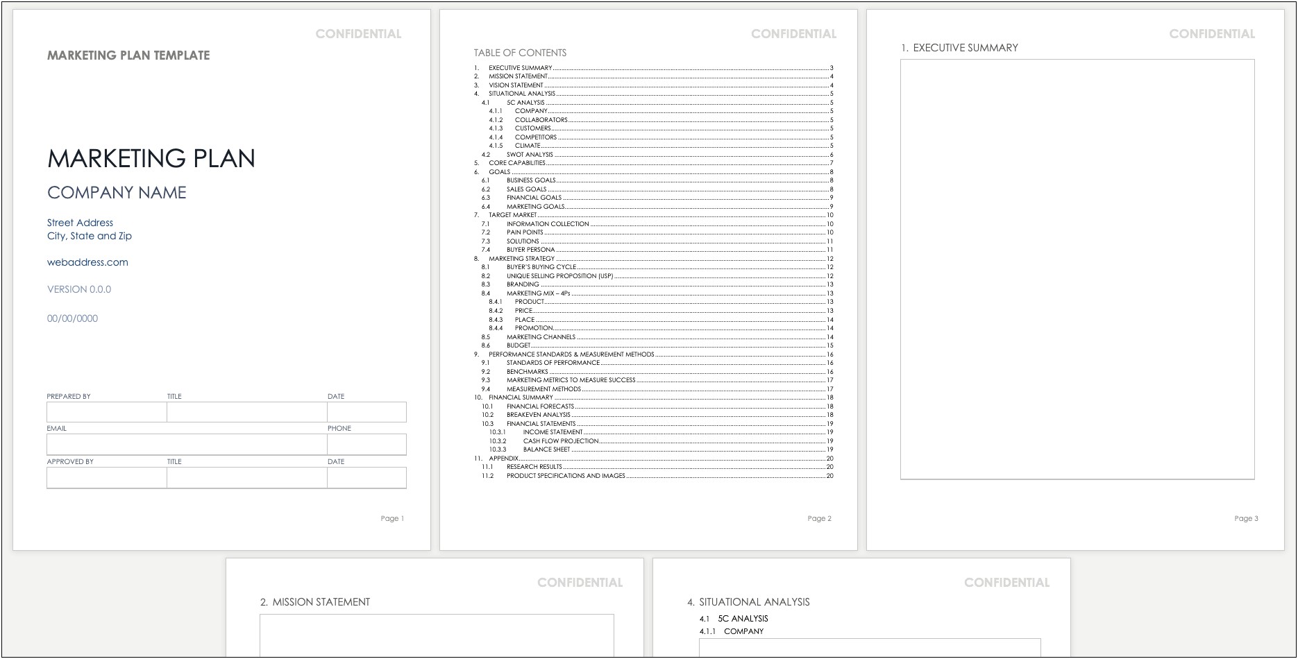 Marketing Map One Page Marketing Plan Template