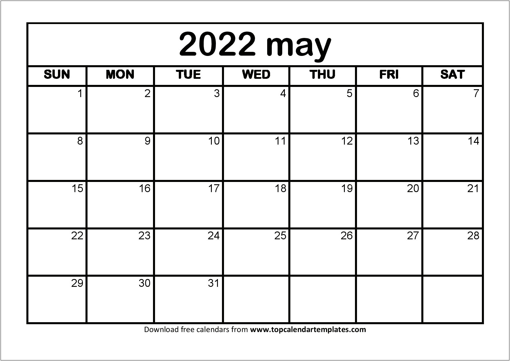 May 2017 Calendar Template Microsoft Word