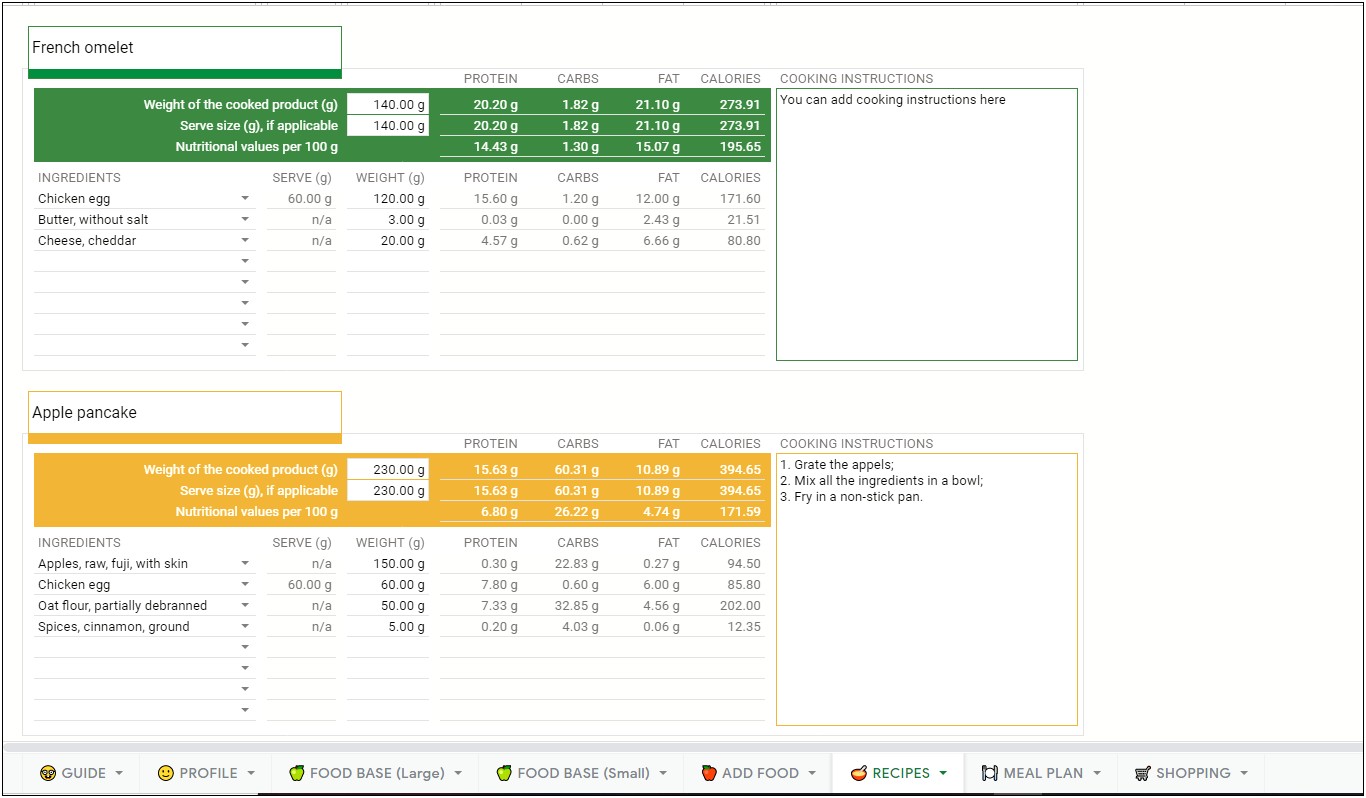 Meal Plan Template For Personal Trainers