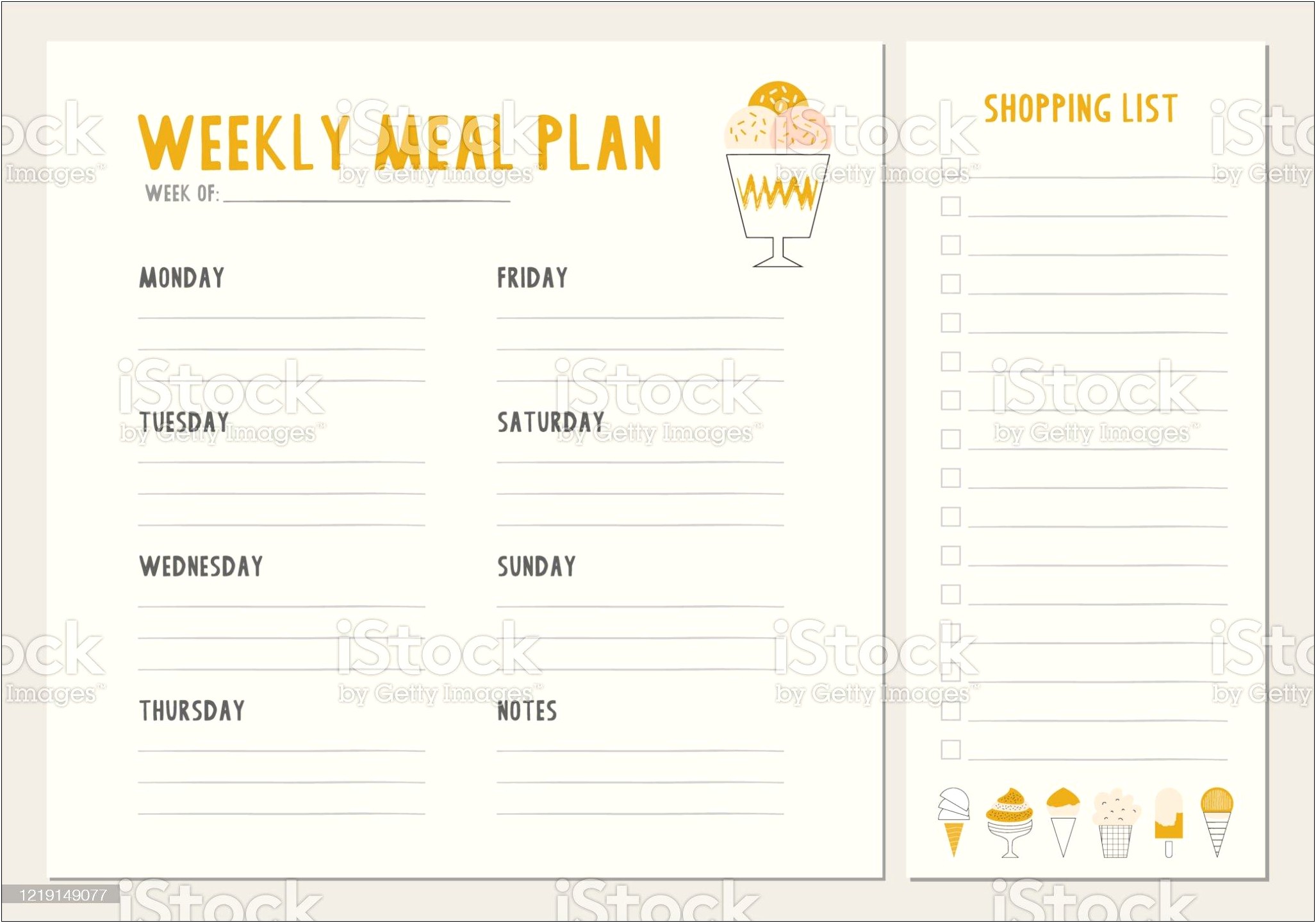 Meal Plan With Shopping List Template