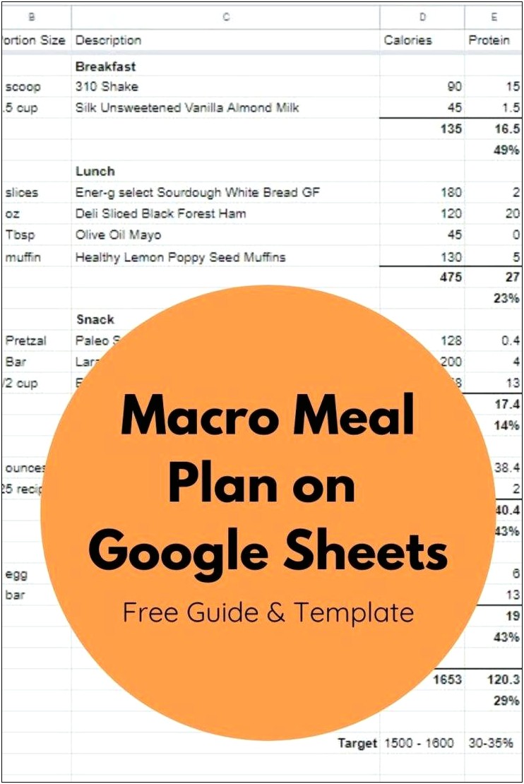 Meal Planning Template With Macros Google Sheets