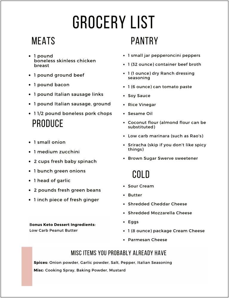 Meal Planning Templates That Count Ingredients