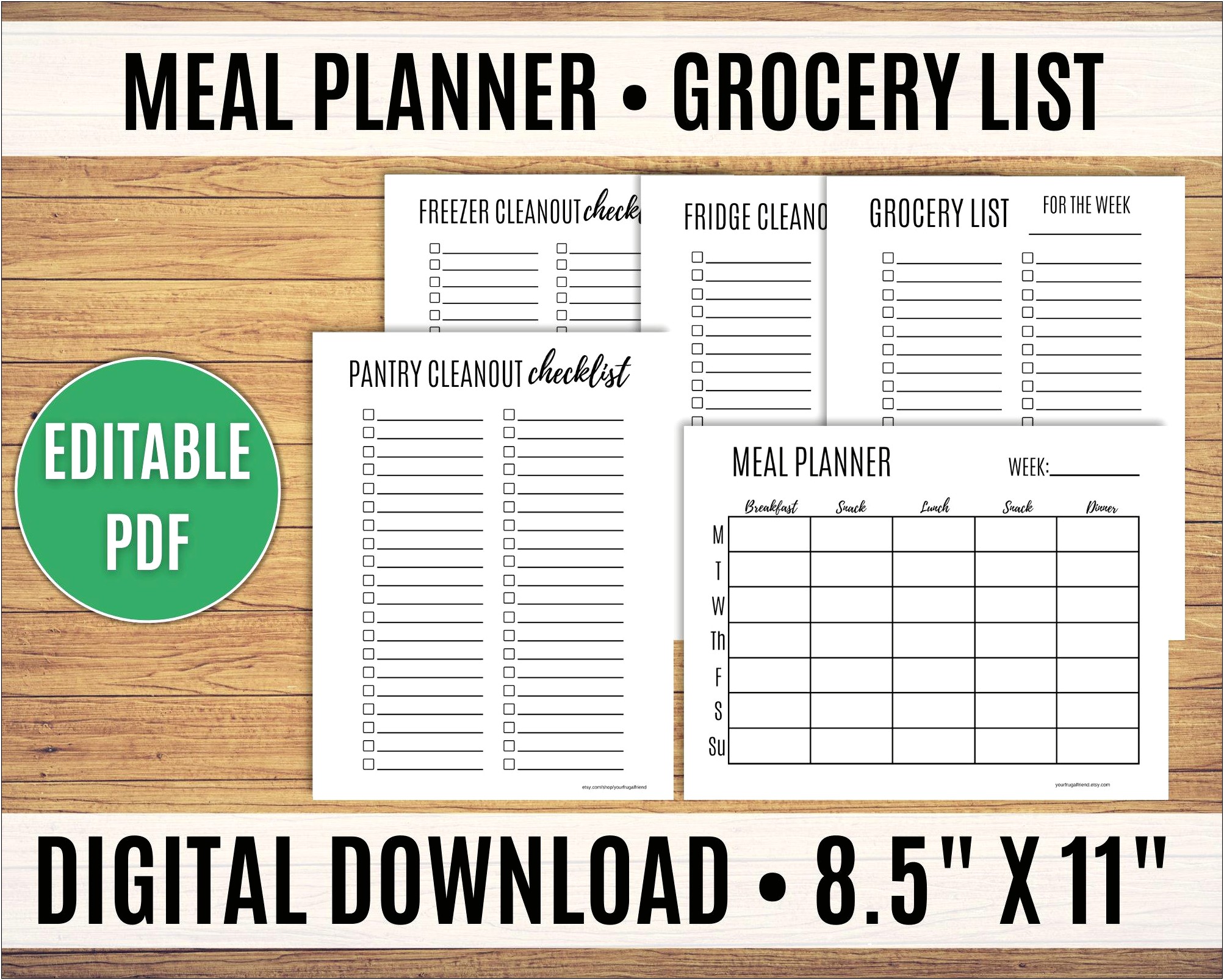 Meal Planning With Grocery List Template