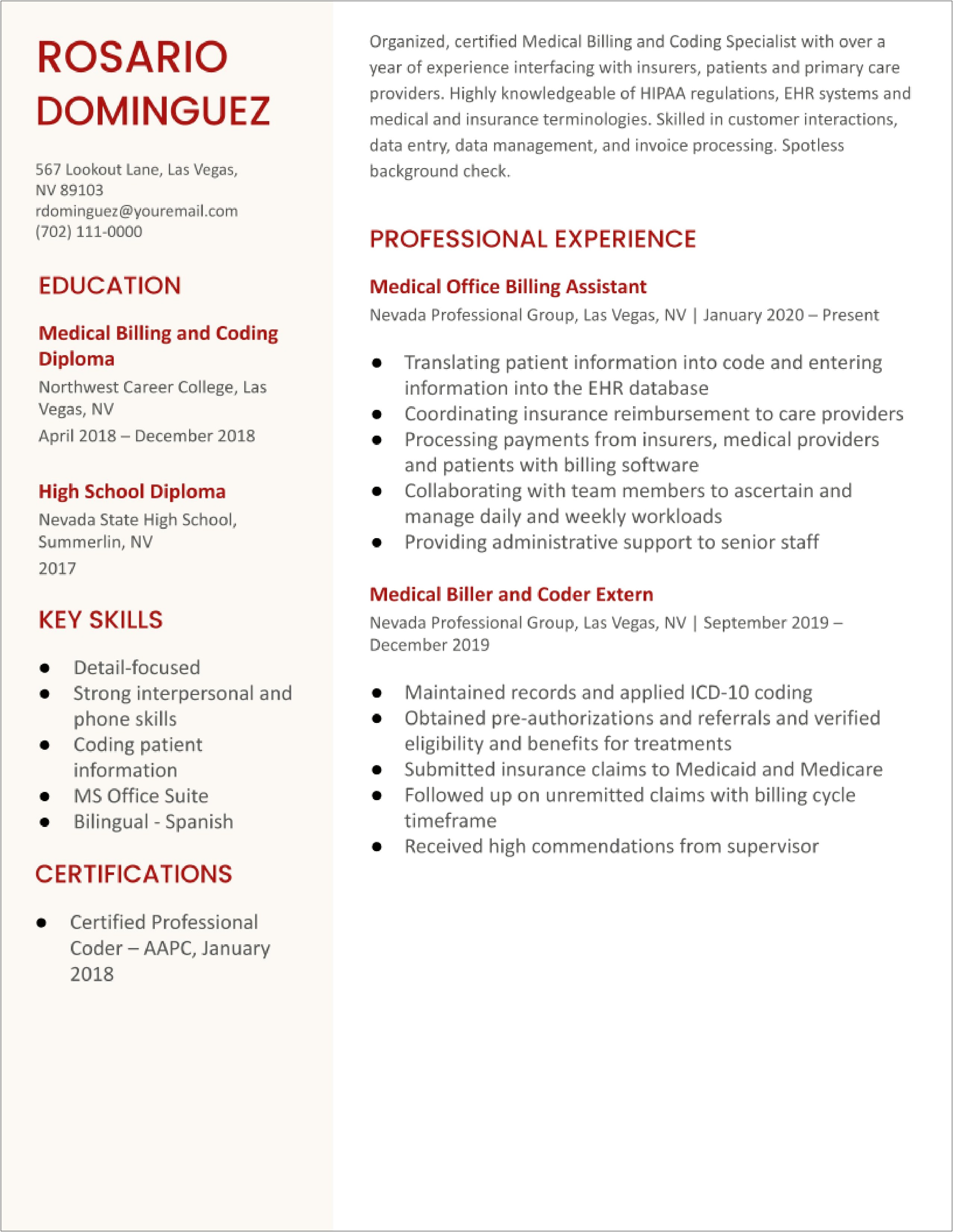 Medical Billing And Coding Cover Letter Template