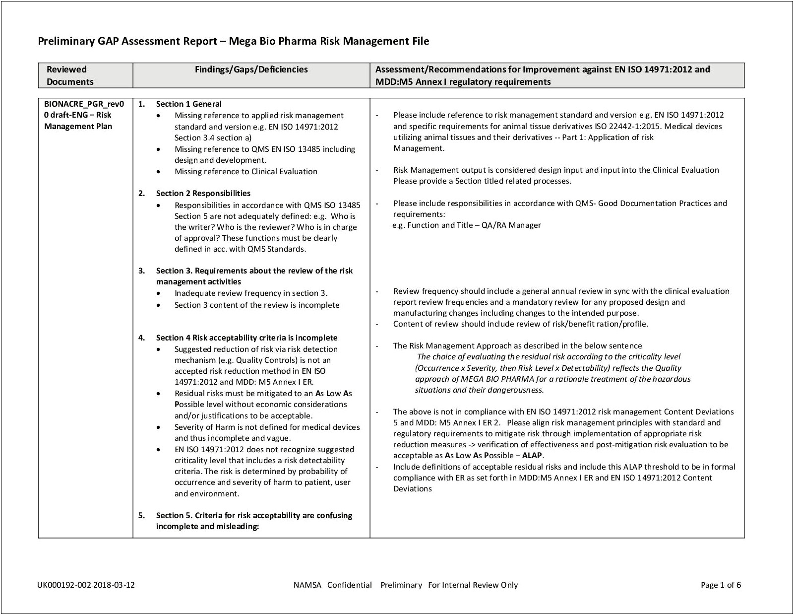 Medical Device Risk Management Plan Template