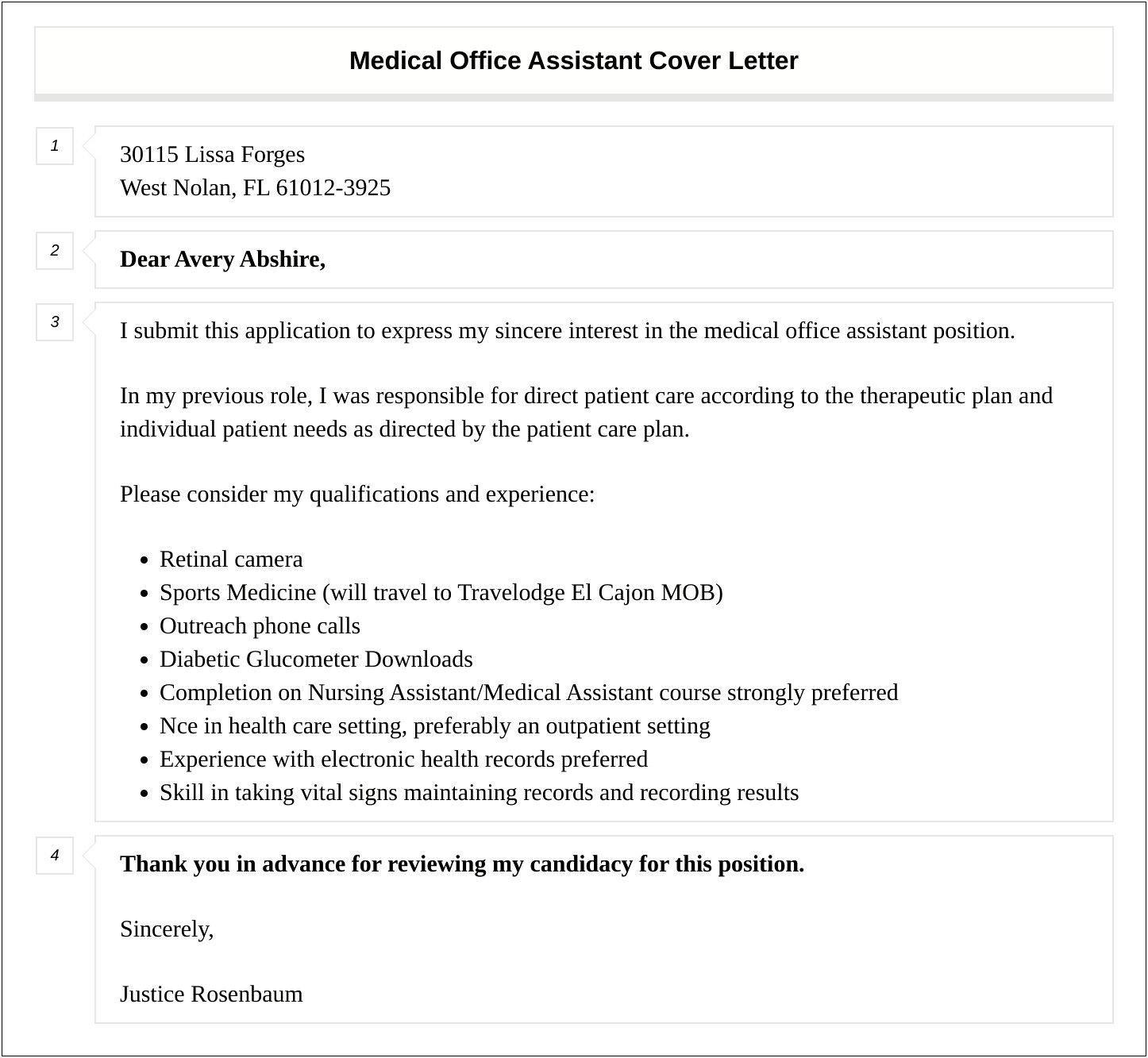 Medical Office Assistant Cover Letter Template