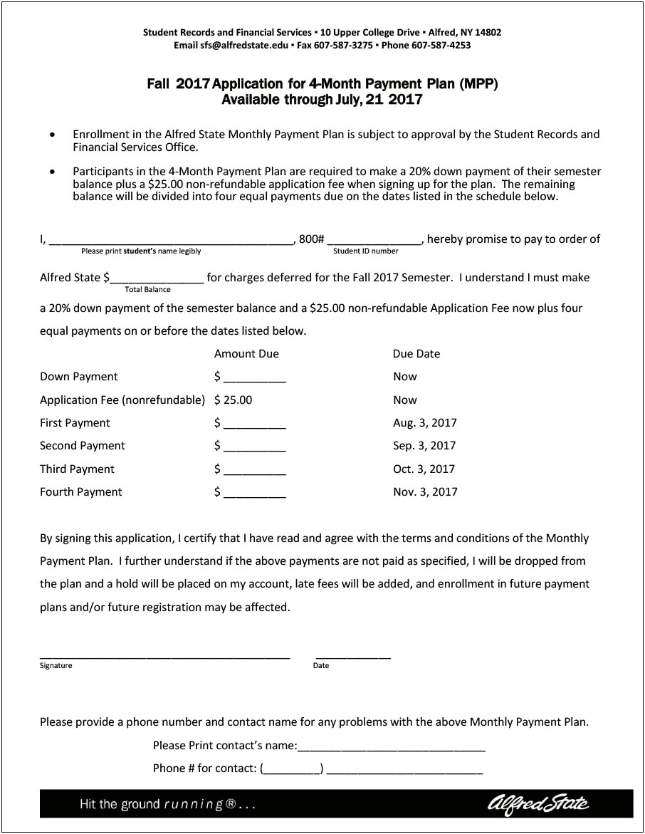 Medical Office Payment Plan Agreement Template