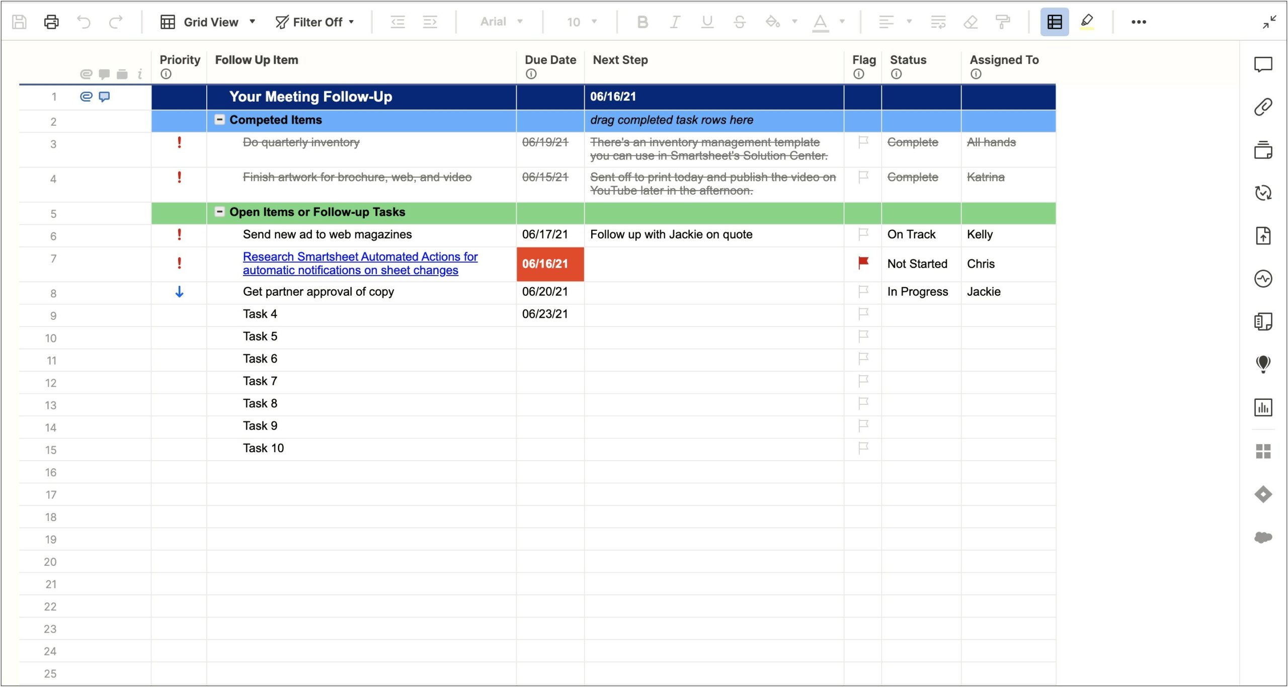 Meeting Follow Up Action Plan Template