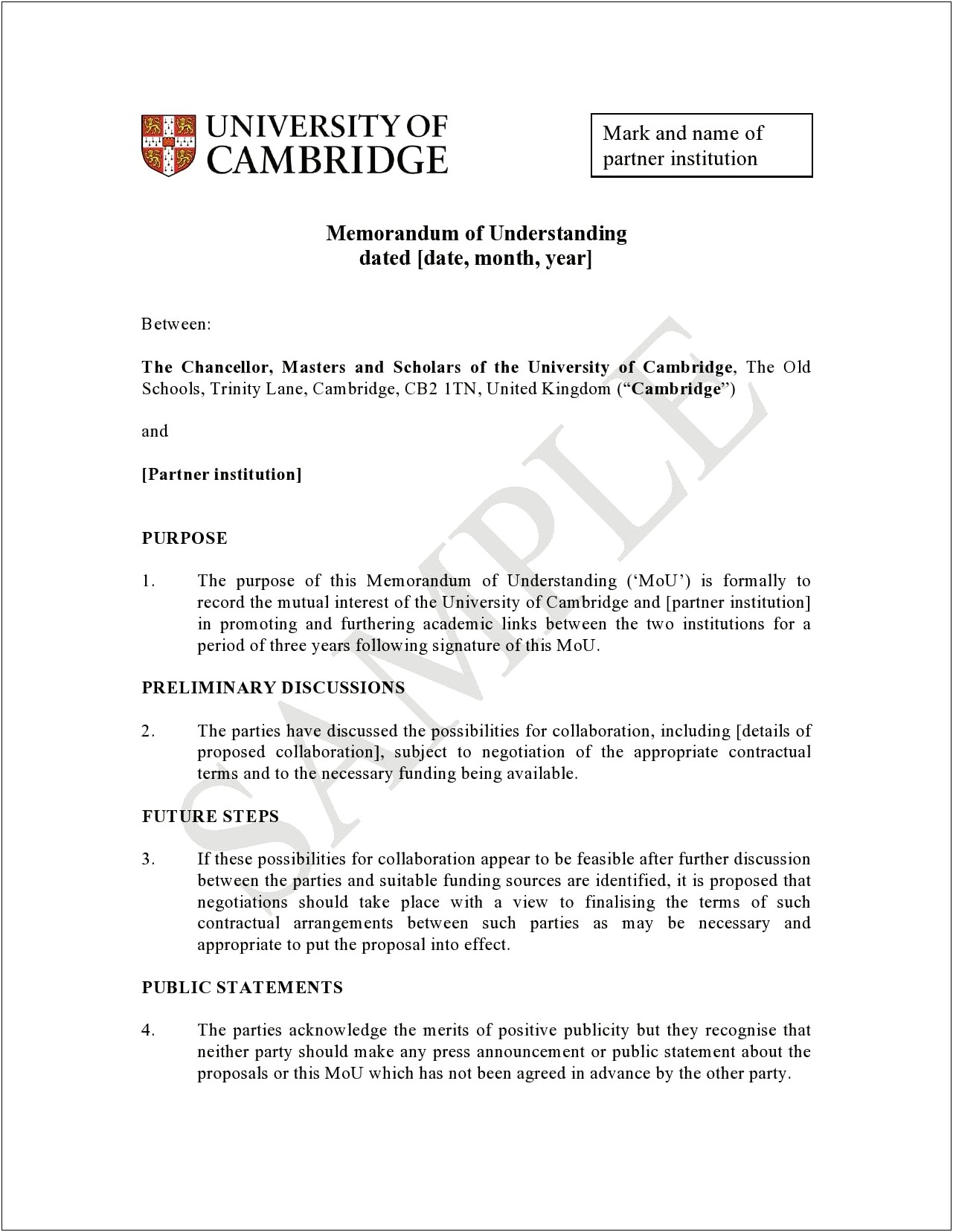 Memorandum Of Understanding Template Word Medical Device