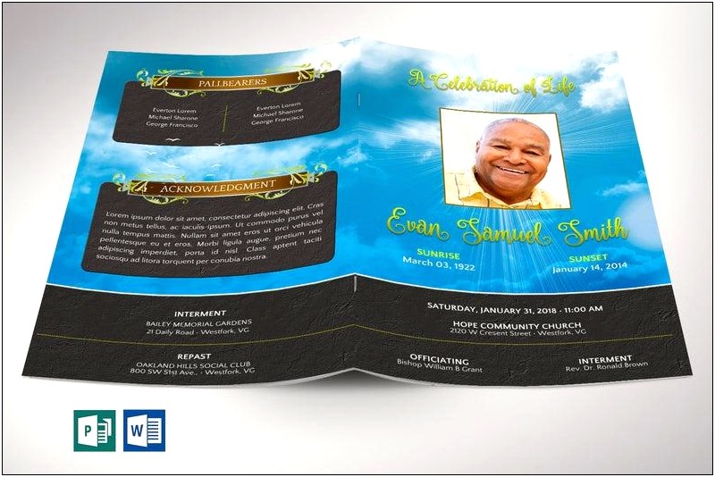 Memorial Obituary Template For Word Free