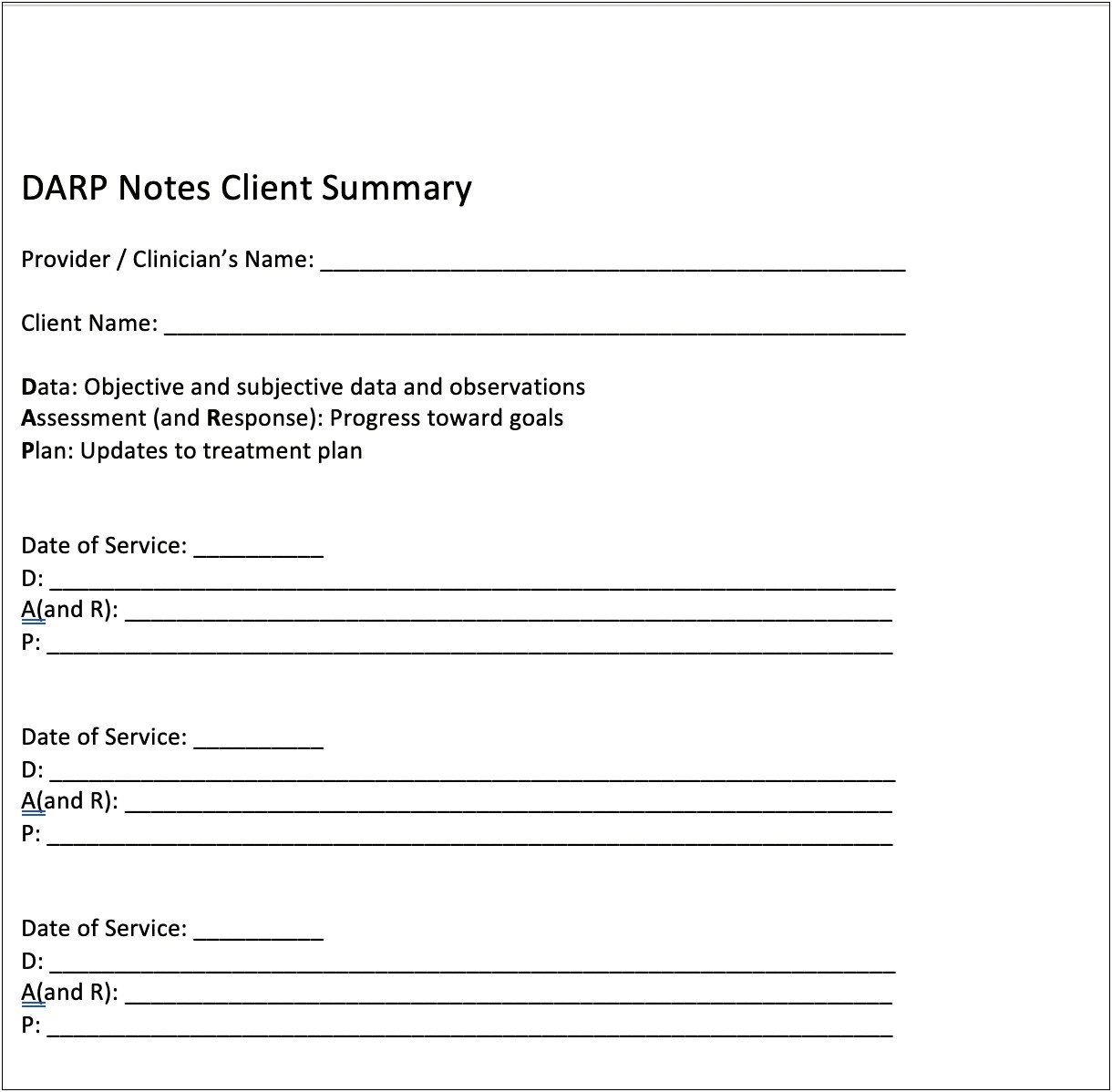 Mental Health Treatment Planning Templates Pdf