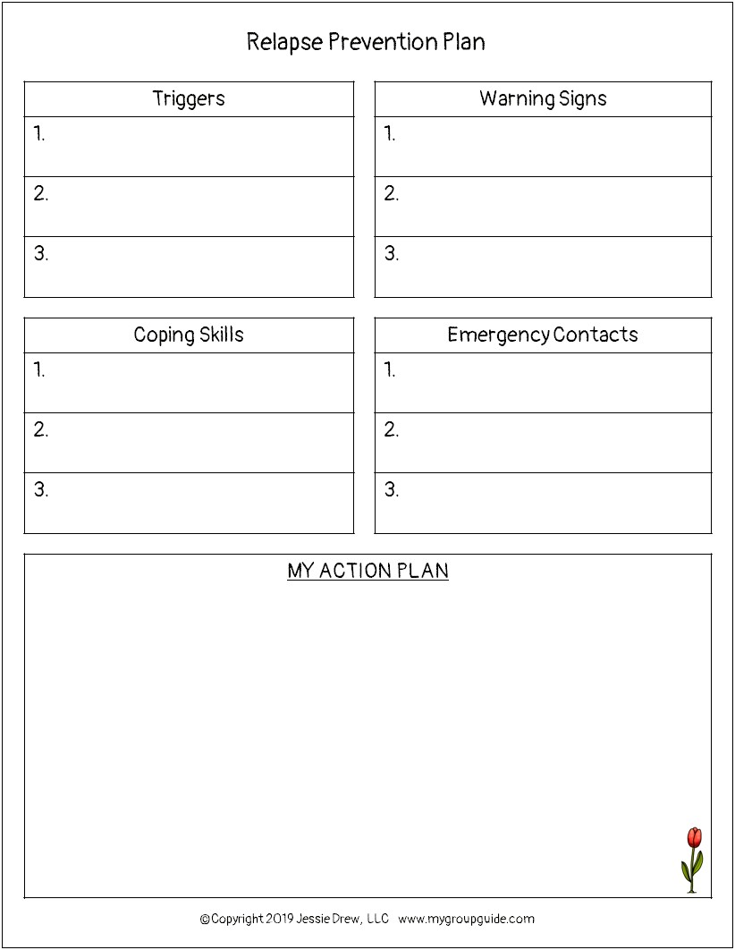 Mental Illness Relapse Prevention Plan Template