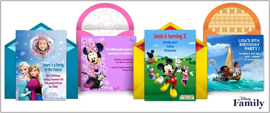 Mickey Mouse Birthday Invitation Card Template