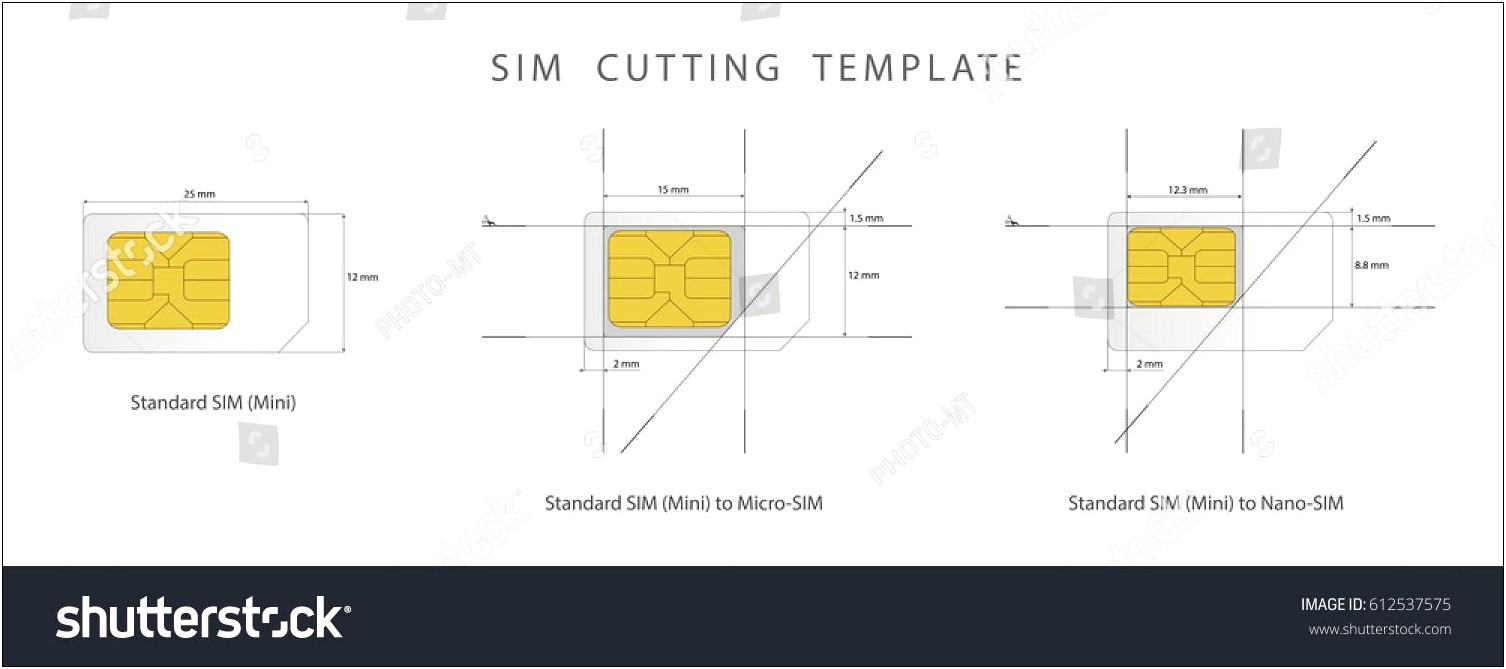 Micro Sim Cutting Template Letter Size