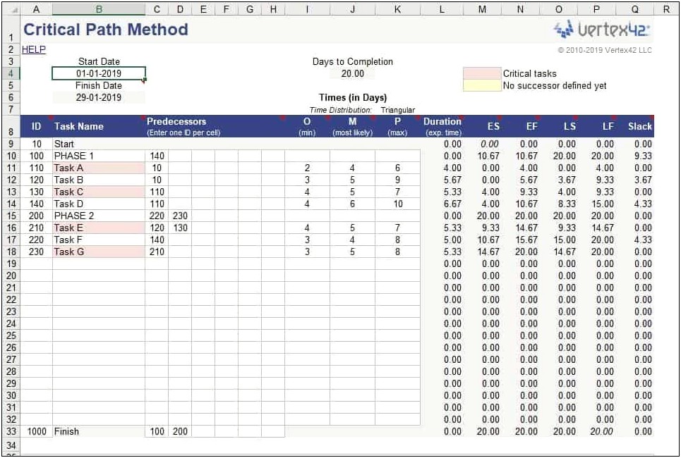 Microsoft Excel 2016 Project Plan Template