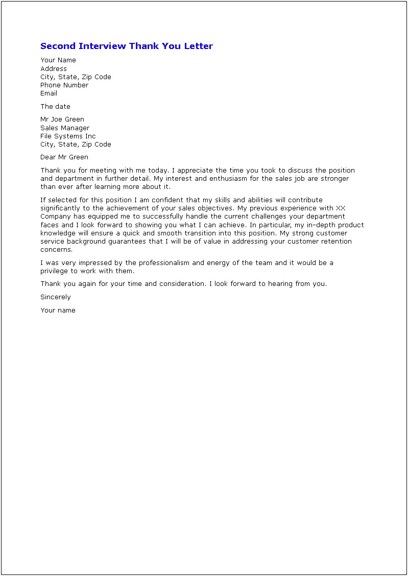 Microsoft Interview Thank You Letter Templates