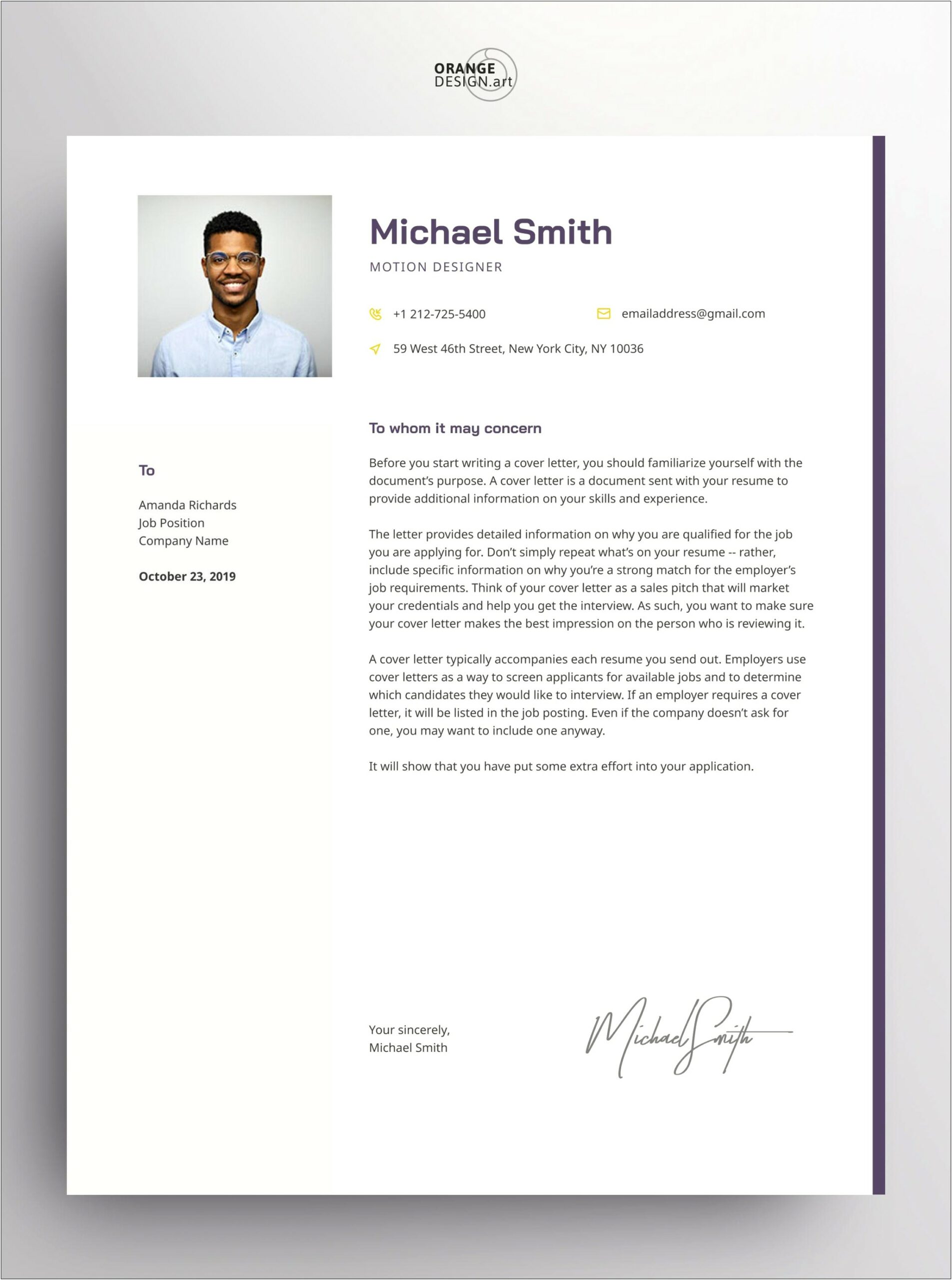 Microsoft Office 2007 Cover Letter Template