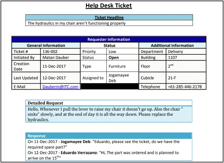 Microsoft Office It Trouble Ticket Templates For Word