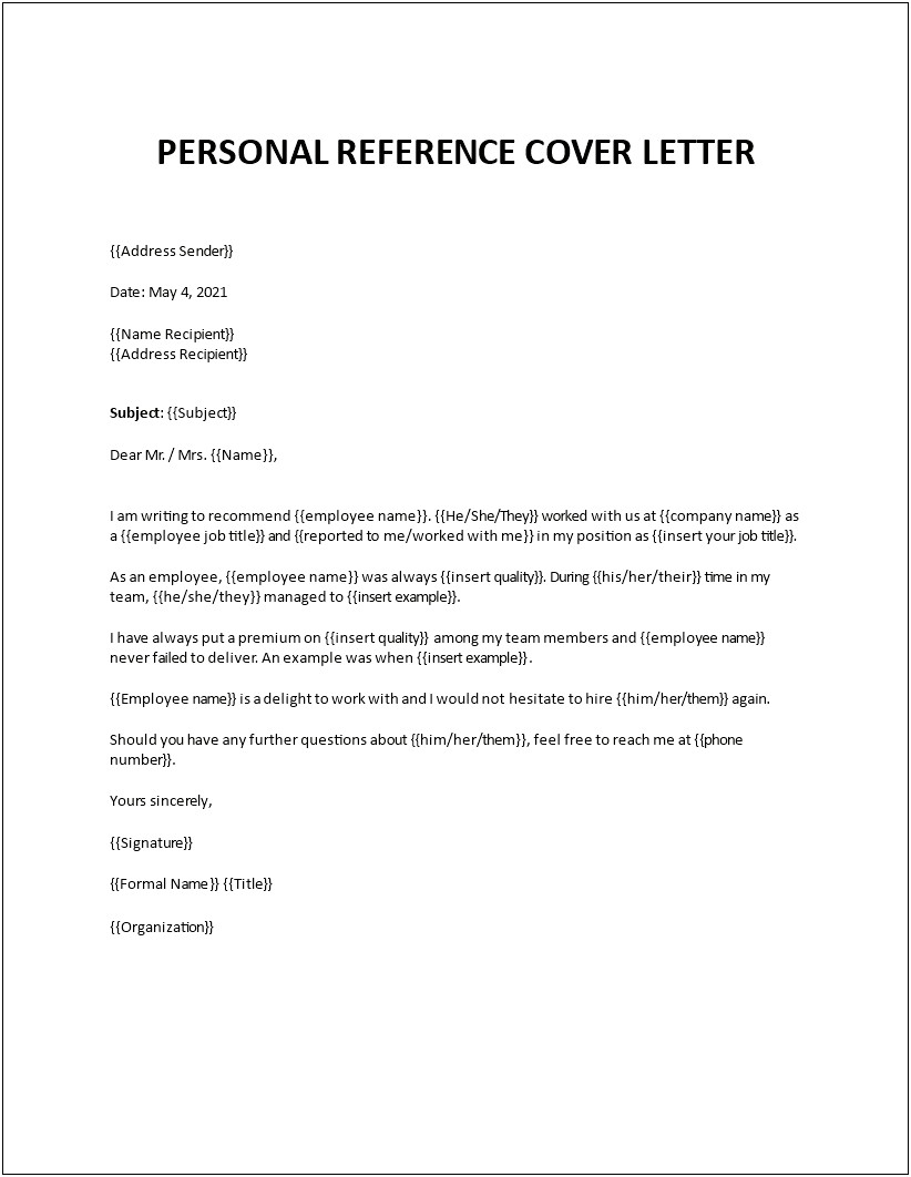 Microsoft Office Letter Of Recommendation Template