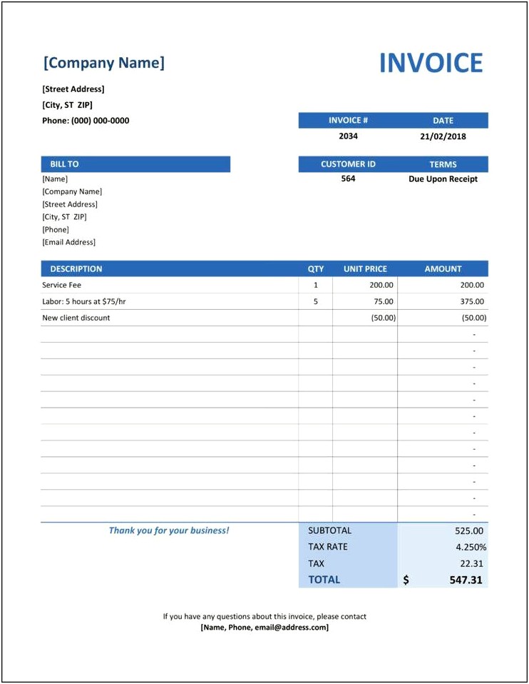 Microsoft Office Templates For Word Invoices