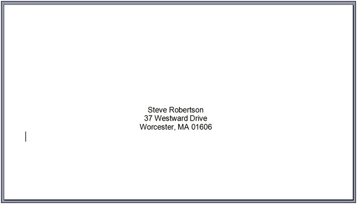 Microsoft Office Word 2003 Envelope Template