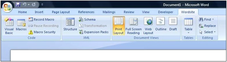 Microsoft Office Word 2007 Outline Template