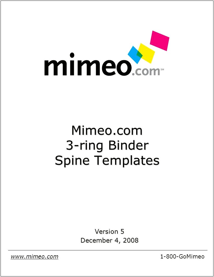 Microsoft Word 1.5 Binder Spine Template