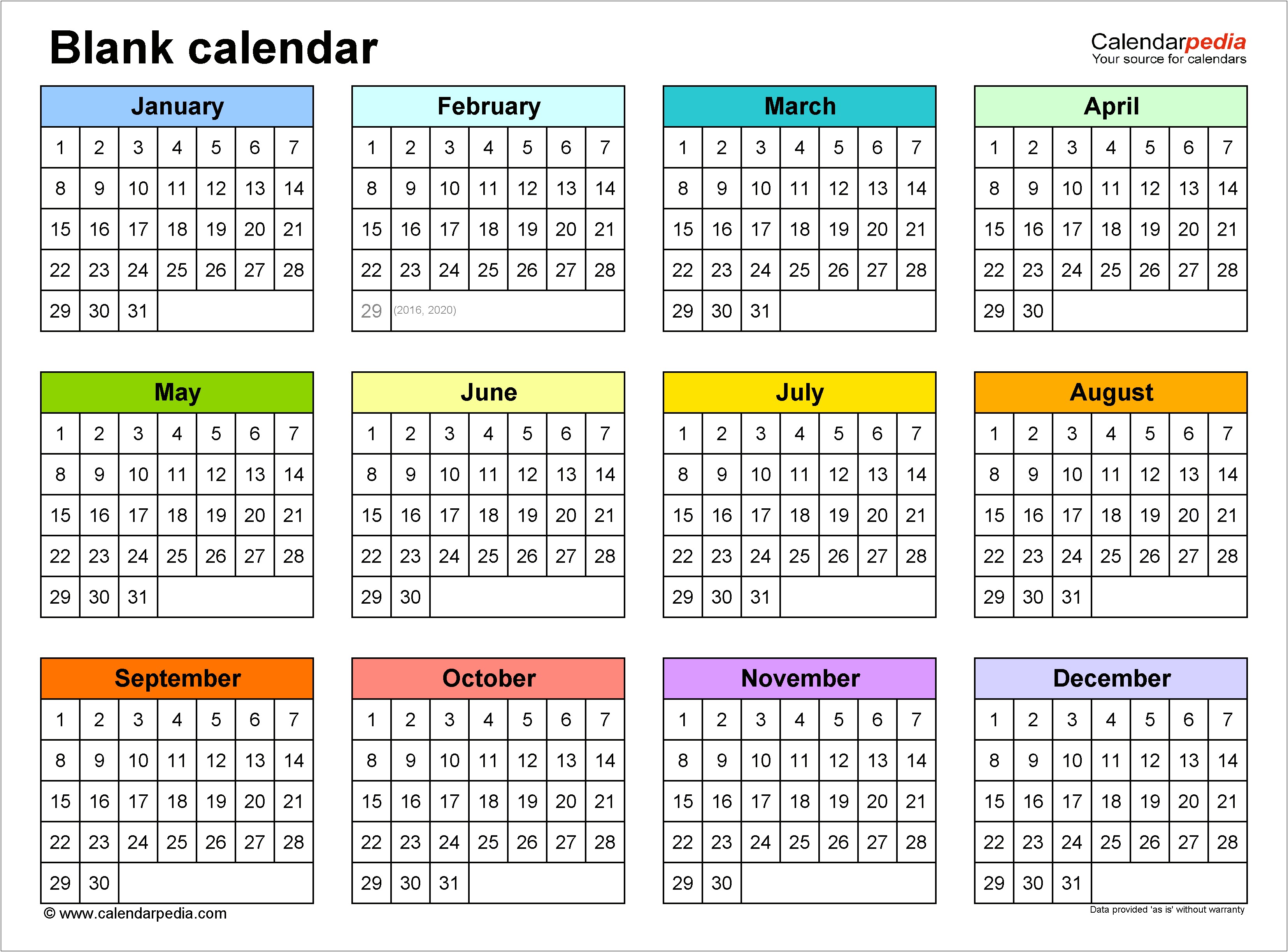 Microsoft Word 2 Page Calendar Template