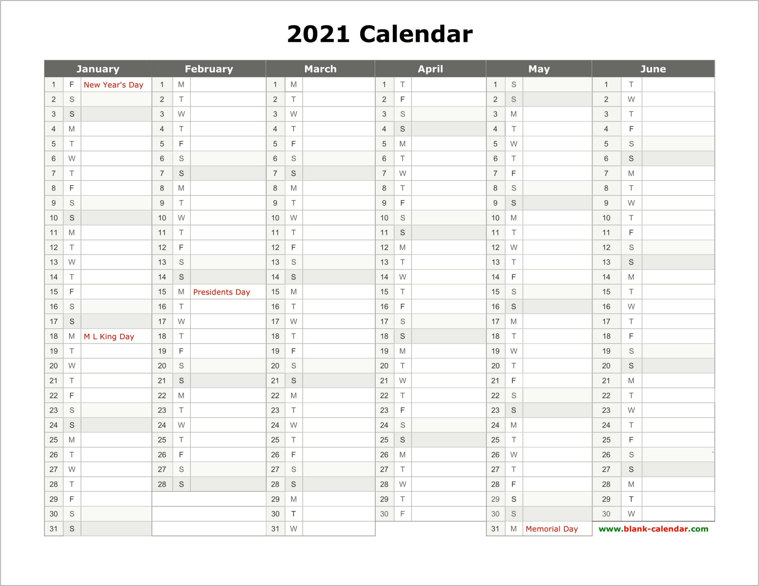 Microsoft Word 2 Page Monthly Calendar Template