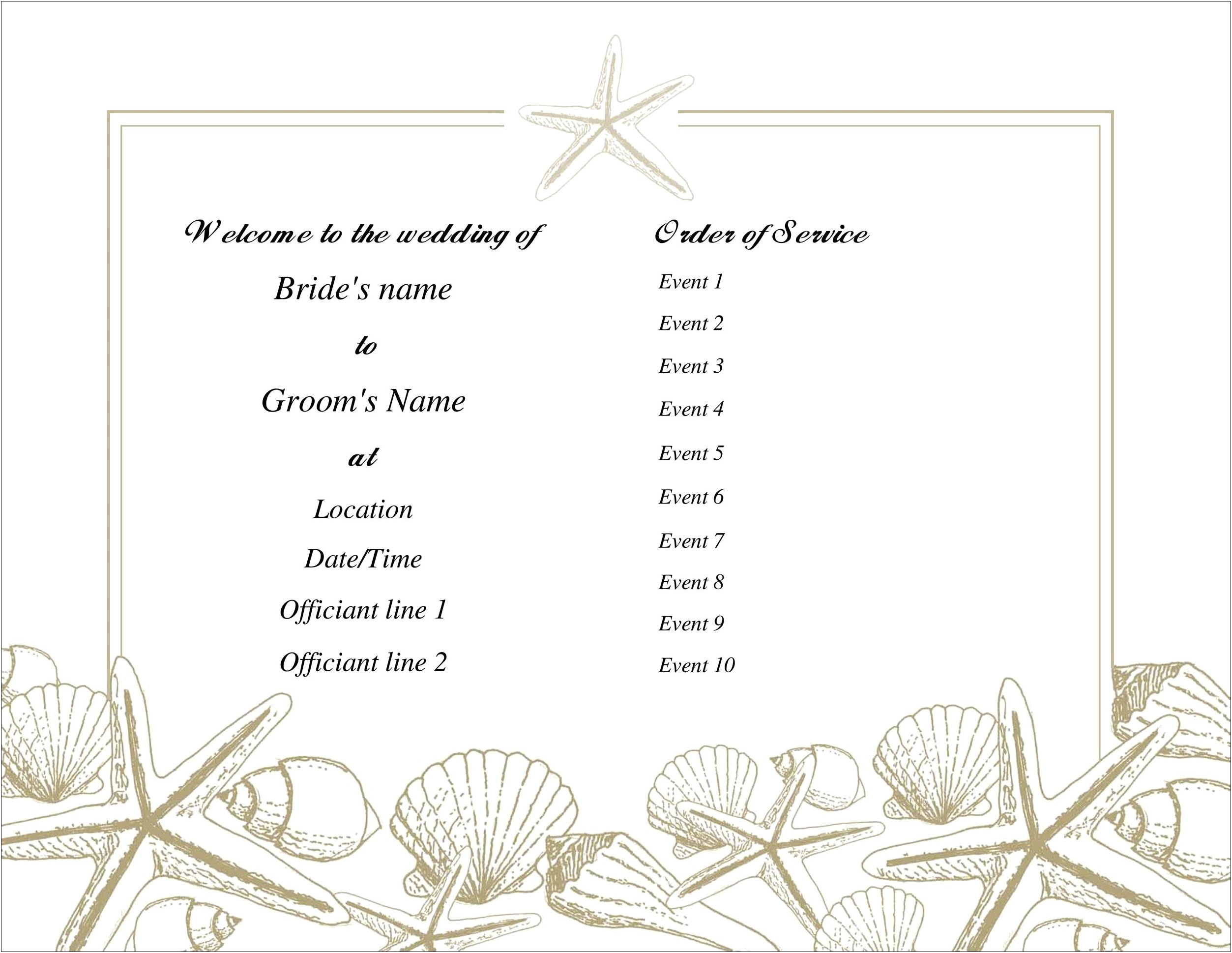 Microsoft Word 2007 Wedding Program Template